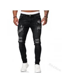 New style denim men's pants black slim jeans