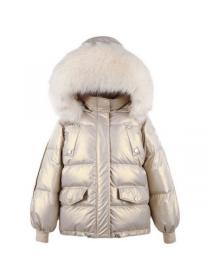 New style Korean fashion bright white down Jacket warm coat