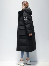 New style Korean fashion bright white down Jacket warm Long coat