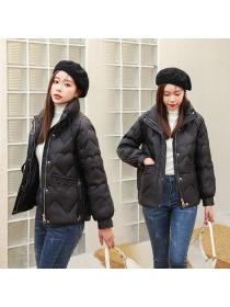 Korean style Winter fashion Solid color Down coat