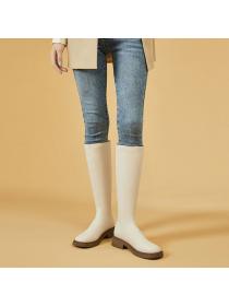 Autumn fashion Matching thick sole Zipper thigh boots for ladies