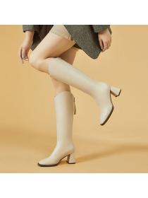 Fashion style Matching Solid color Slim Thigh boots 