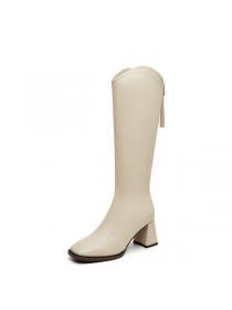Fashion style Matching Solid color Slim Thigh boots 