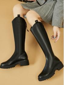 Autumn fashion Casual back zipper Thigh boots