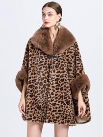 Winter new Fashion Shawl thick Big fur collar wool coat