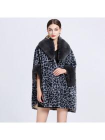 Winter new Fashion Shawl thick Big fur collar wool coat