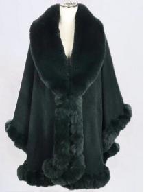 European style Winter Fashion Shawl thick Big fur collar Long wool coat