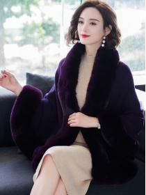 Vintage style Solid color Winter Shawl warm coat