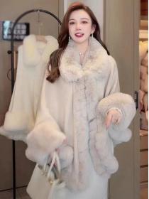 Winter imitation Rabbit hair collar Shawl Loose coat
