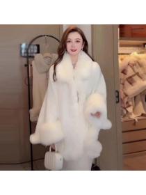 Winter imitation Rabbit hair collar Shawl Loose coat