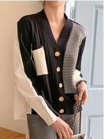 Korean style Winter new fashion cardigan irregular loose women's top