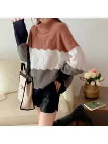 Korean style Winter new fashion High neck Sweater loose women's top