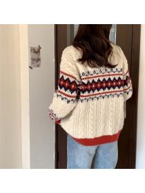 Spring new jacquard cardigan Christmas&New Year sweater chic Top