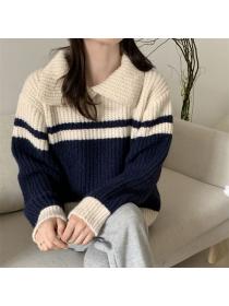 Women's Knitted pullover trendy matching sweater