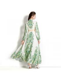 Spring European style Elegant Large swing Maxi dress