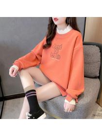 Korean style Fake two pieces Loose Long-sleeved Sweatshirt 