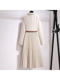 Korean style V collar Suit collar Dress