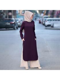 Muslim women's wear abaya long Muslim Middle East fashion evening dress suit two-piece set