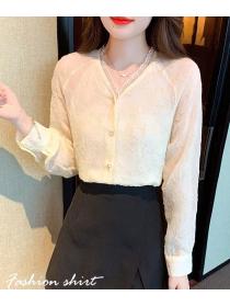 Korean Style Lace V Collars Fashion shirt
