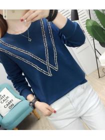 Korean Style Tassel Matching Casual T Shirt 