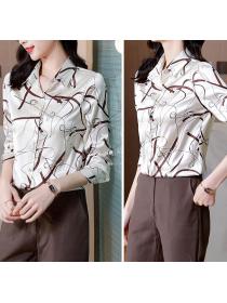 Outlet Printing Fashion Nobel Style Blouse 