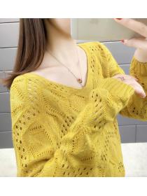 New Style Holloe Out Loose Knitting Top   