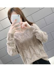 New Style Holloe Out Loose Knitting Top   
