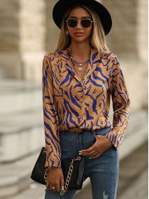 European style V collar Satin Blouse