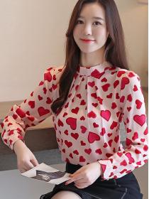 Korean style OL lady Long-sleeved Chiffon shirt 