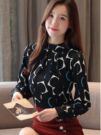 Korean style OL lady Long-sleeved Chiffon shirt 