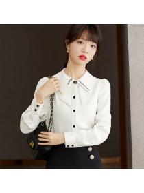 Korean style Elegant Solid color OL Blouse  