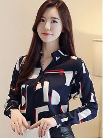 Korean style Chiffon Long-sleeved Blouse