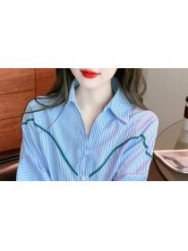 Korean style Fashion puff sleeve chiffon shirt tops