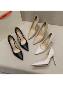 Korean style Black shoes OL Lady High heels 