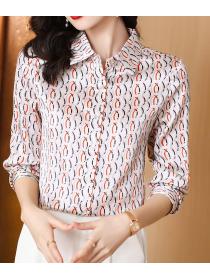 High-end V-neck slimming mulberry silk top 