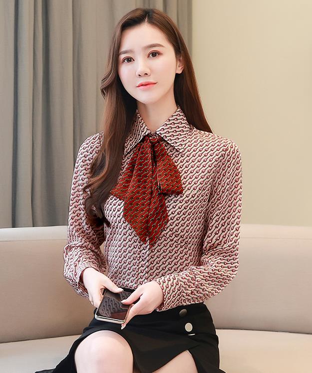 On Sale Doll Collars Printing Blouse
