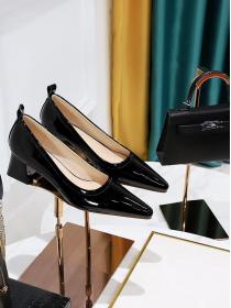 Korean style Simple fashion Matching OL Lady Kitten heel shoe