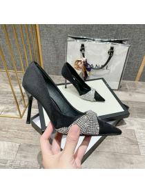 Fashion rhine-diamond high heels pointed thin heel shoes