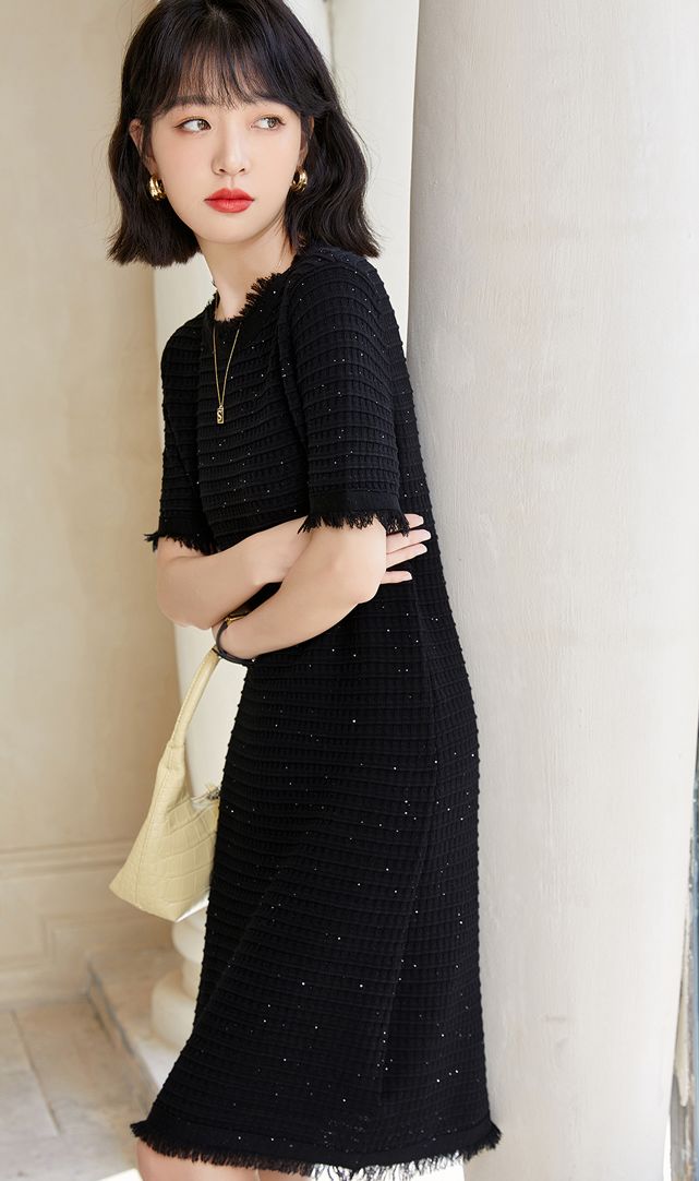 Tassel Matching Knitting Fashion Style Dress
