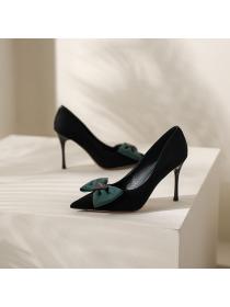 Korean style Fashion Bowknot Black High heels