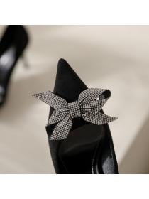 Korean style Fashion Sequins Bowknot Pointed OL High heels