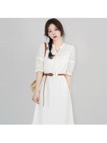 Fashion lady dress white lace for women
