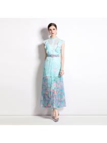European Style Printed summer long dress