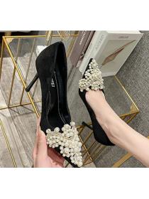 Fashion pearl buckle High heels shoes 