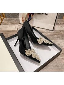 Fashion pearl buckle High heels shoes 