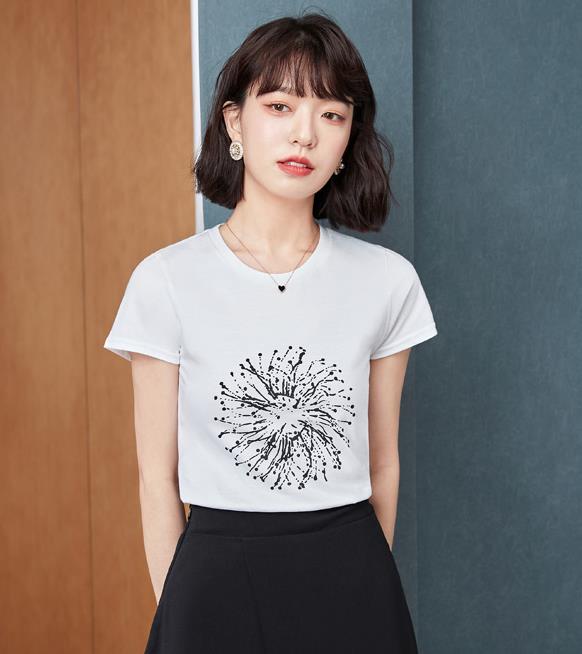 Round Collars Printed Fashion T-shirt