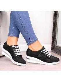 European style Breathable shoe women's wedges hollowed out lace-up casual shoes