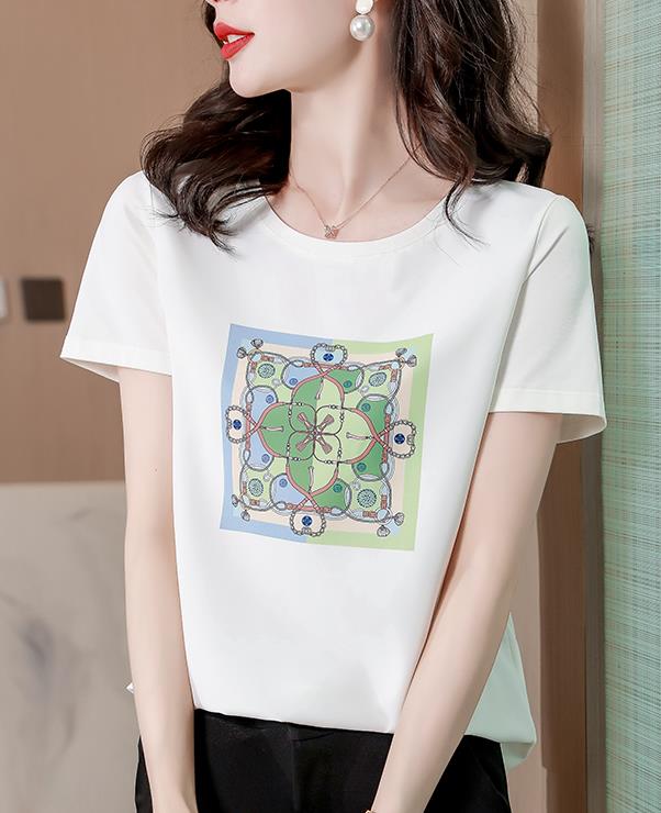 Fashion Printed Round Collars T-shirt