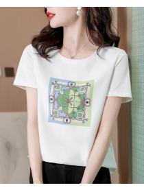 Fashion Printed Round Collars T-shirt 
