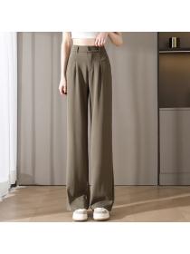 Korean style High waist Loose Straight Wide leg Pants 